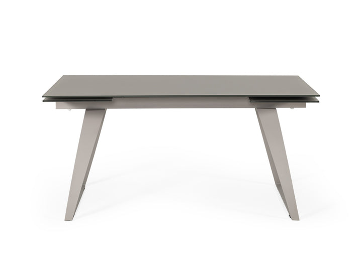 Pittson - Modern Extendable Grey Glass Dining Table