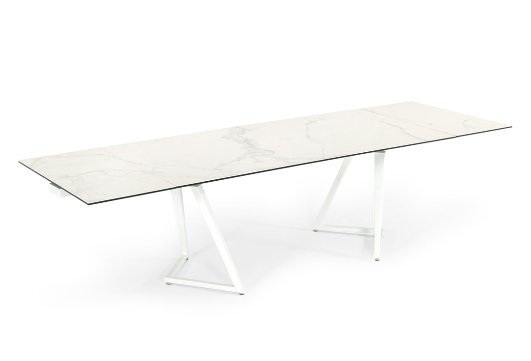 Farrell - Modern White Ceramic Extendable Dining Table