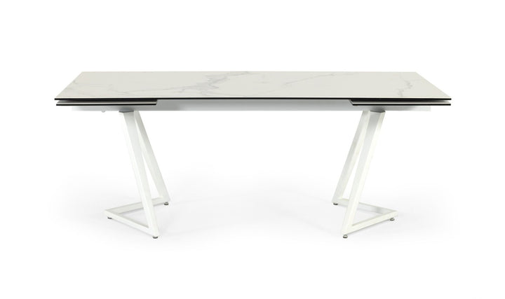 Farrell - Modern White Ceramic Extendable Dining Table
