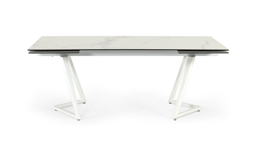 Farrell - Modern White Ceramic Extendable Dining Table