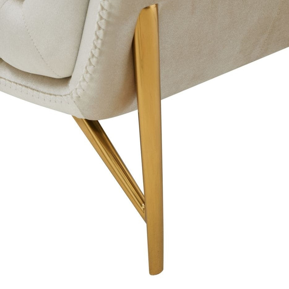 Stella - Transitional Beige Velvet Sofa Set