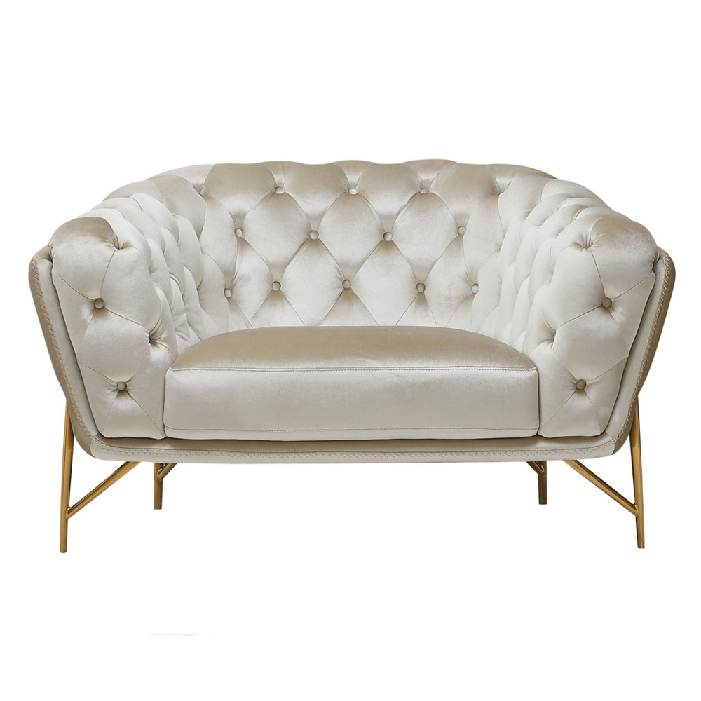Stella - Transitional Beige Velvet Chair