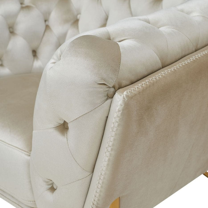 Stella - Transitional Beige Velvet Chair