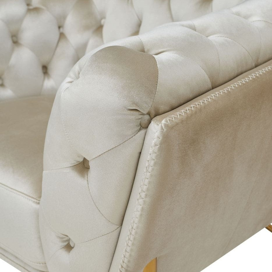 Stella - Transitional Beige Velvet Chair