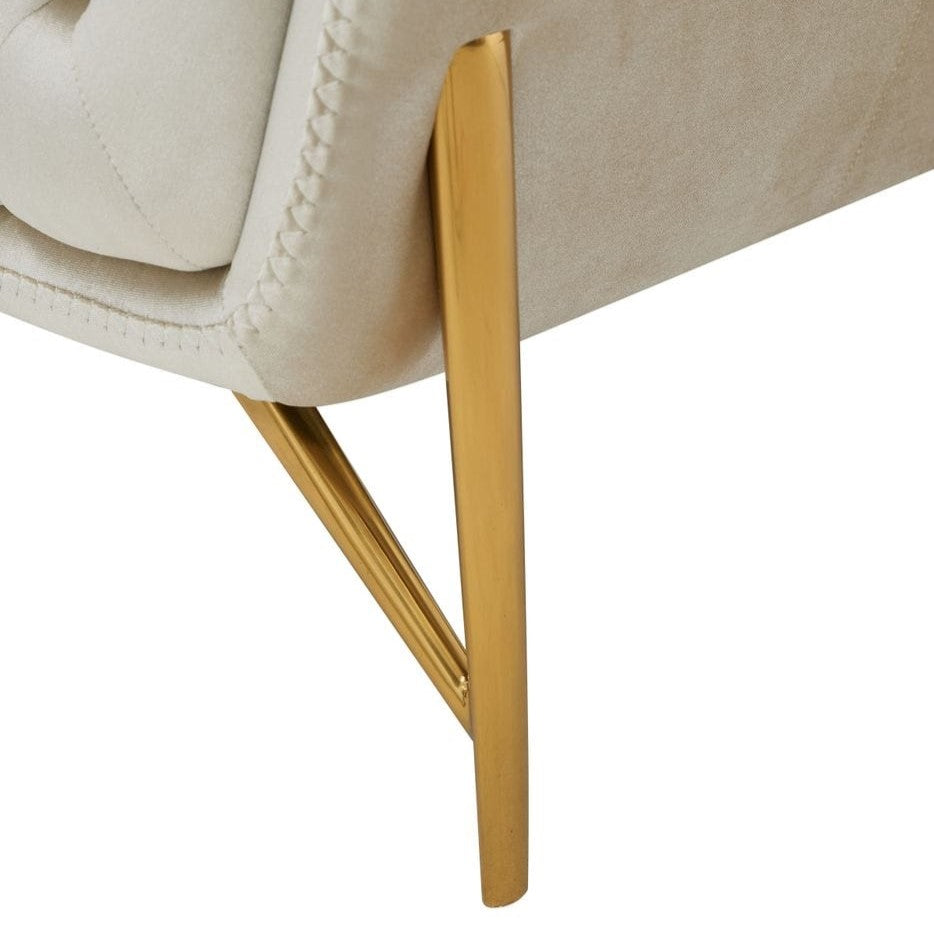 Stella - Transitional Beige Velvet Chair