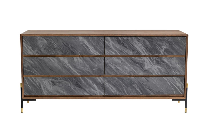Metcalf - Mid-Century Walnut &amp; Grey Dresser