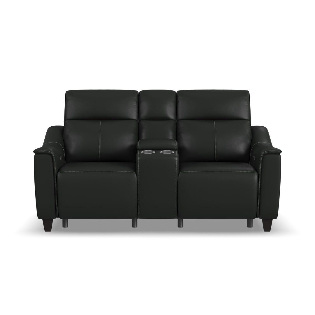 Walter  Power Reclining Loveseat With Console & Power Headrests  Coal