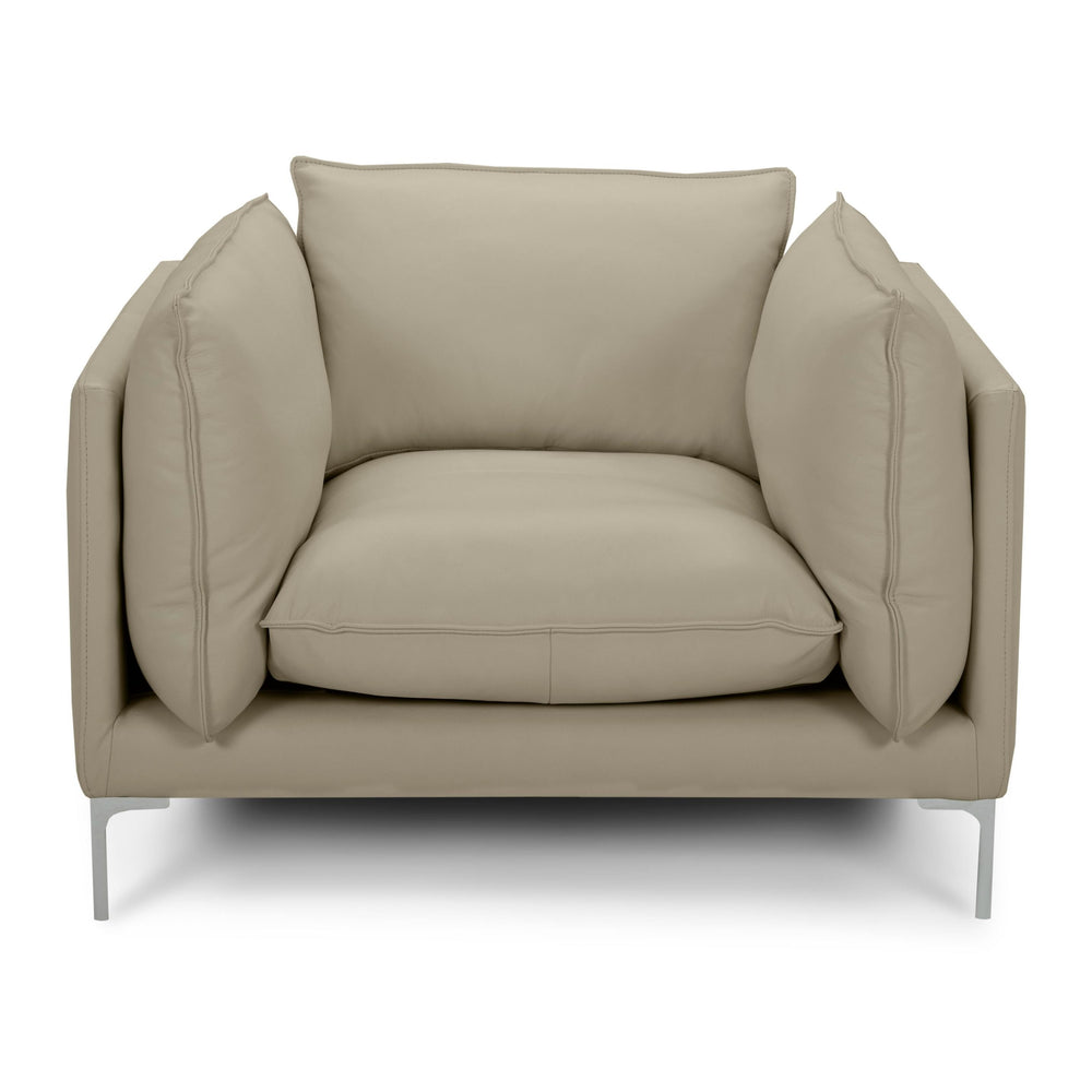 Harvest - Modern Taupe Full Leather Chair
