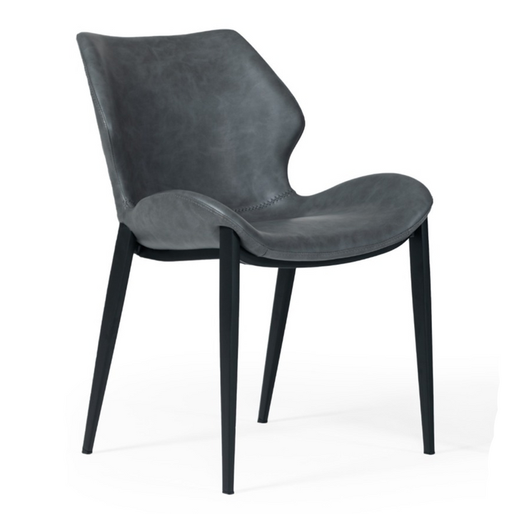 Instone - Industrial Dark Grey Eco-Leather Dining Chair (Set of 2)