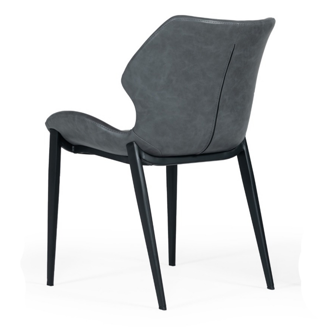 Instone - Industrial Dark Grey Eco-Leather Dining Chair (Set of 2)