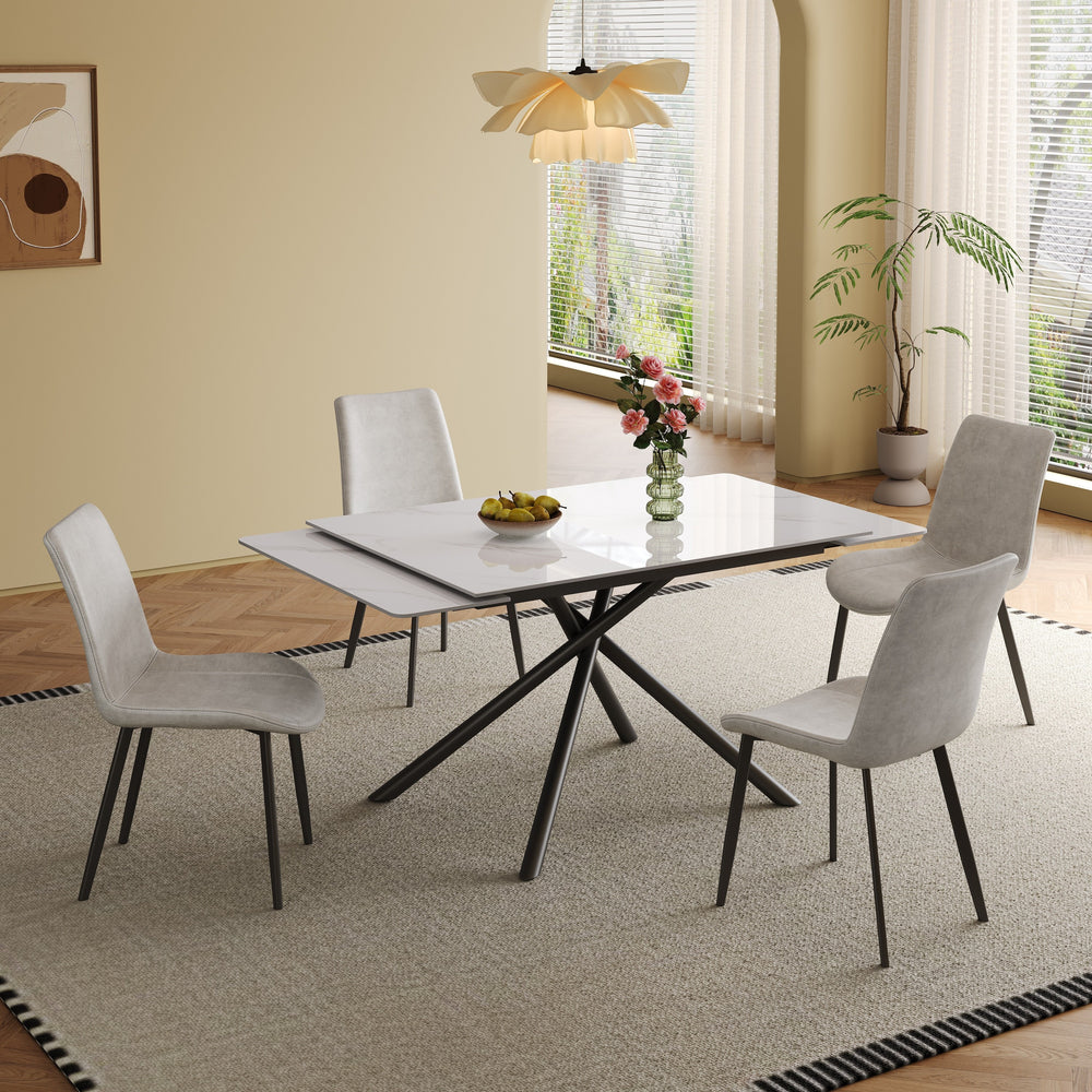 Modern 83" Extendable Sintered Stone Dining Table – Seats 6–8