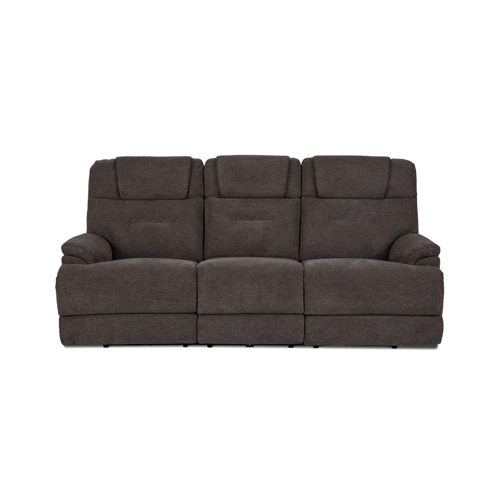 Zecliner Zofa Fabric Power Sleep Sofa with Power Headrests & Lumbar in Umber