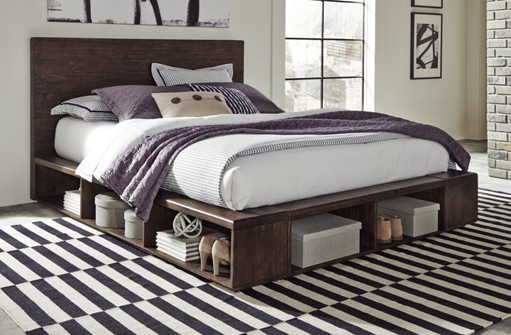 Modus Furniture Akk1F5 Mckinney Solid Wood Low Platform Storage Bed In Espresso Pine