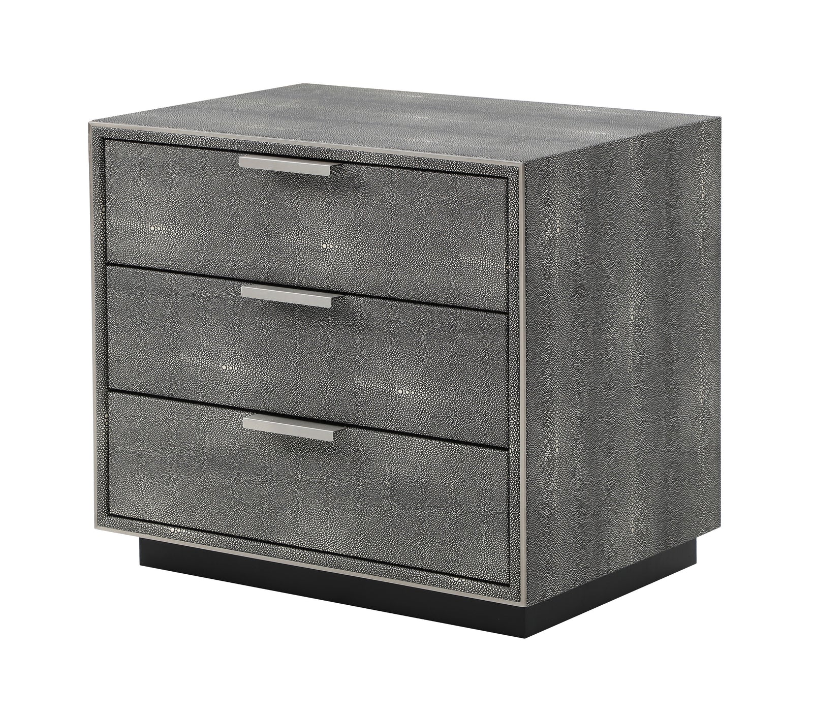 Dynasty - Modern Shagreen Three Drawer Nightstand
