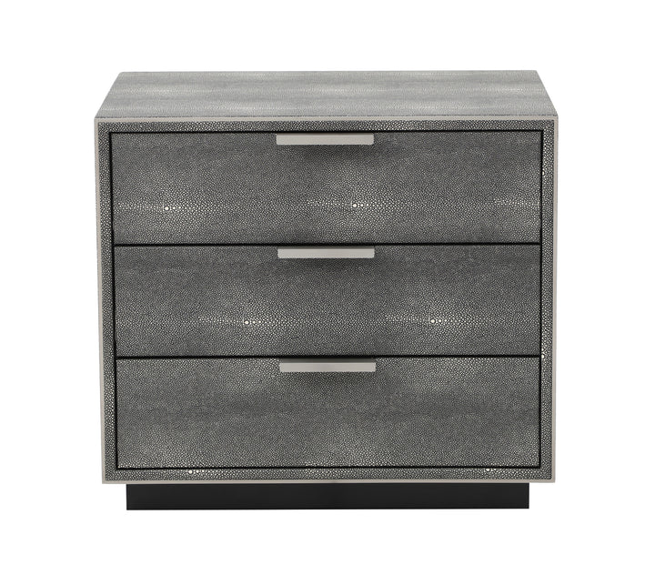 Dynasty - Modern Shagreen Three Drawer Nightstand