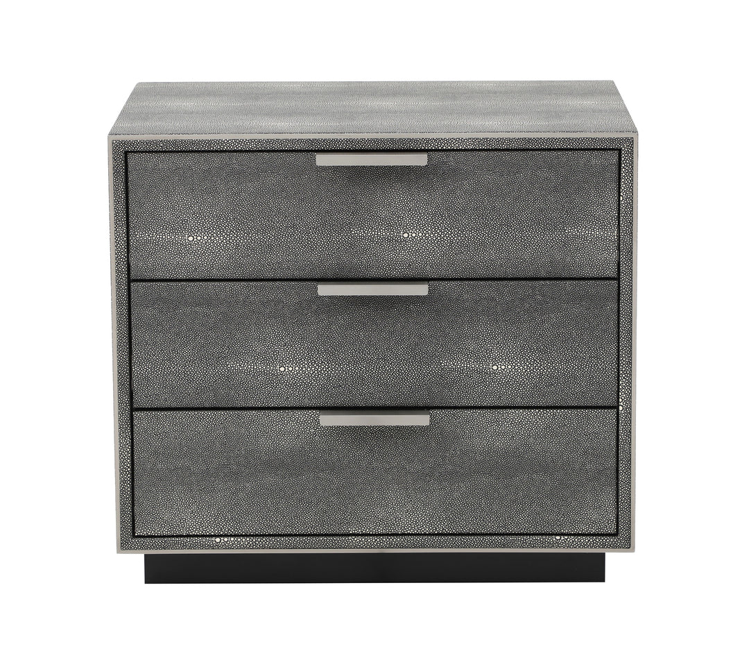Dynasty - Modern Shagreen Three Drawer Nightstand