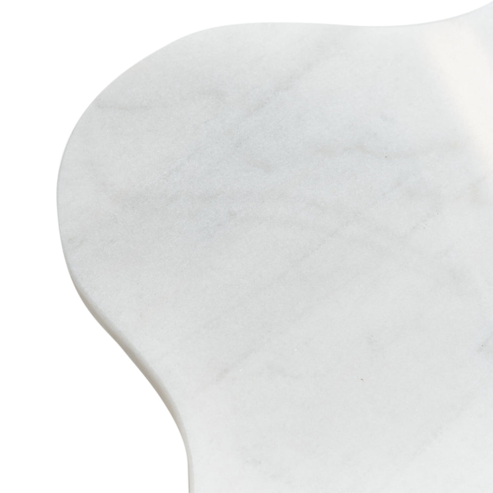 Aleidy - White Marble + Black Metal End Table - View 4