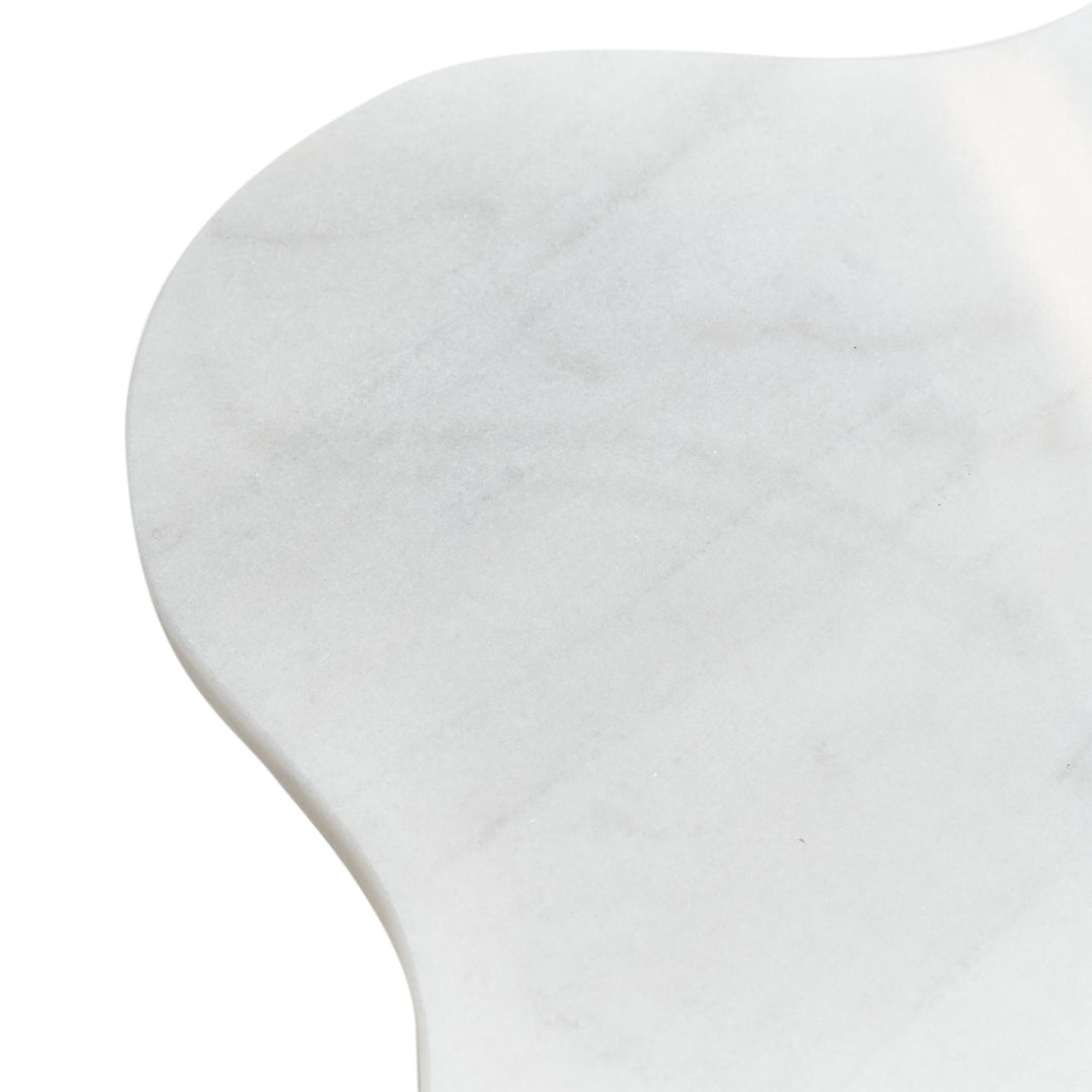 Aleidy - White Marble + Black Metal End Table