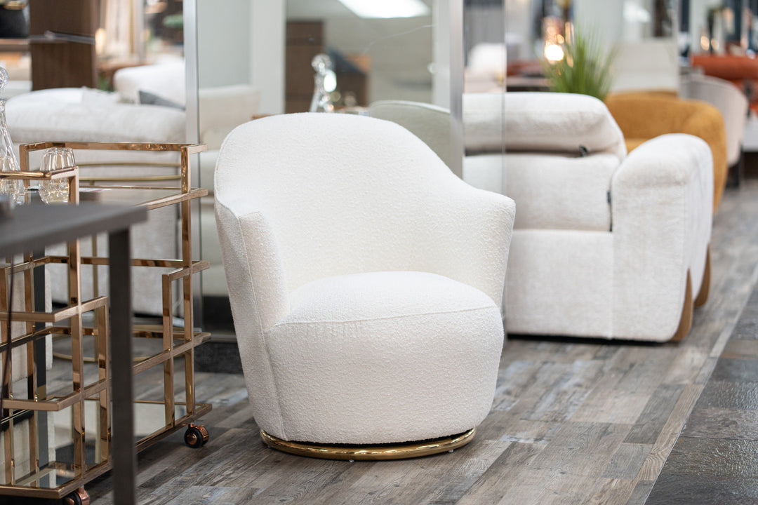 Vera - Modern Sherpa Swivel Accent Chair