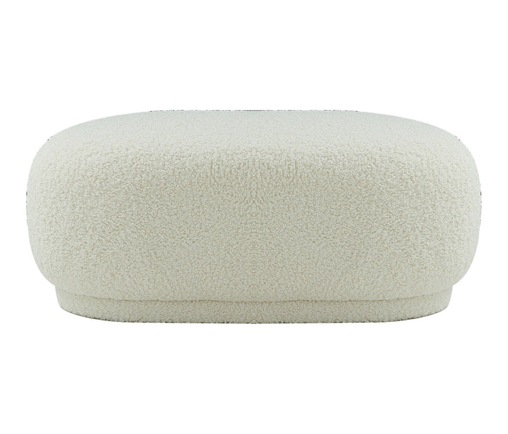 Kael - Contemporary White Sherpa Ottoman