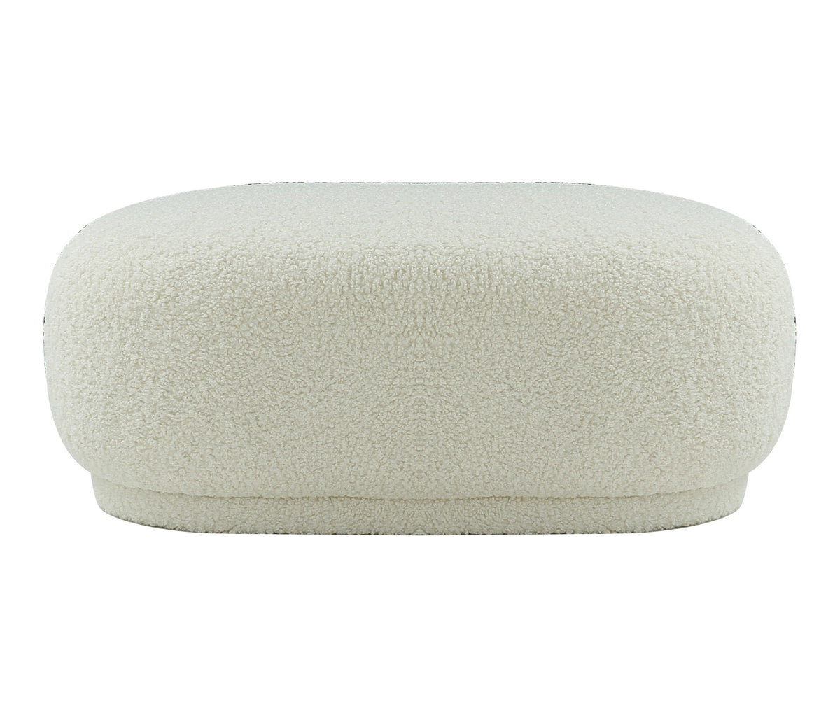 Kael - Contemporary White Sherpa Ottoman