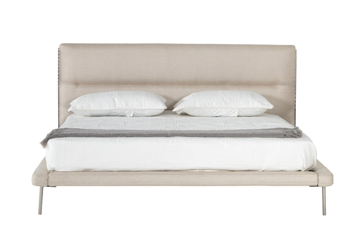 Bergeron - Contemporary Cream Woven Fabric Bed