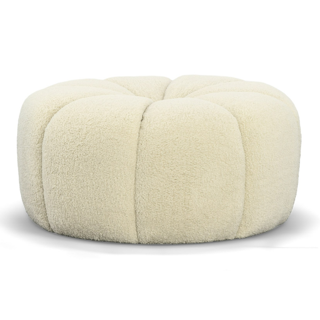 Gadson - Contemporary White Sherpa Ottoman