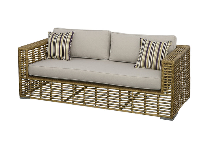 Ko Tao - Outdoor Beige + Wicker Sofa
