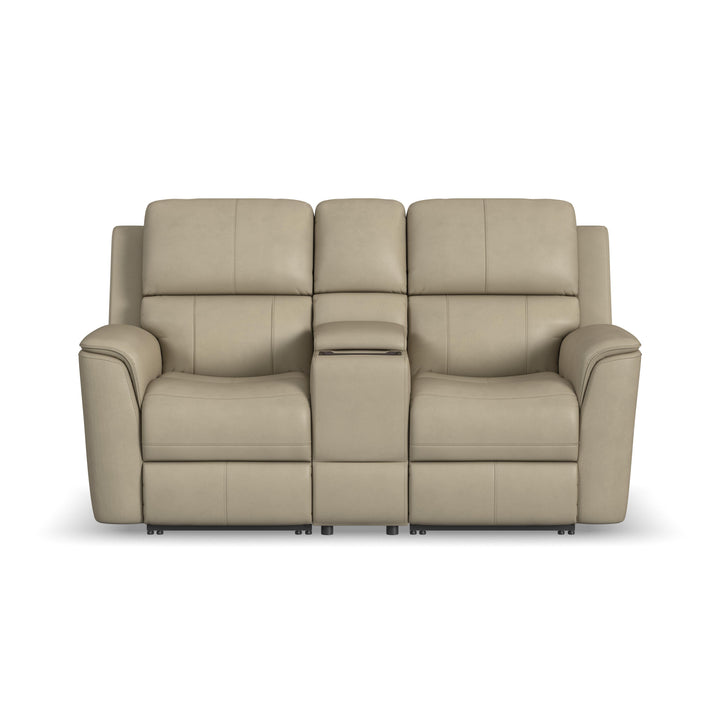 Flexsteel 1041-64PH-94680 Henry  Power Reclining Loveseat With Console & Power Headrests & Lumbar  Beige