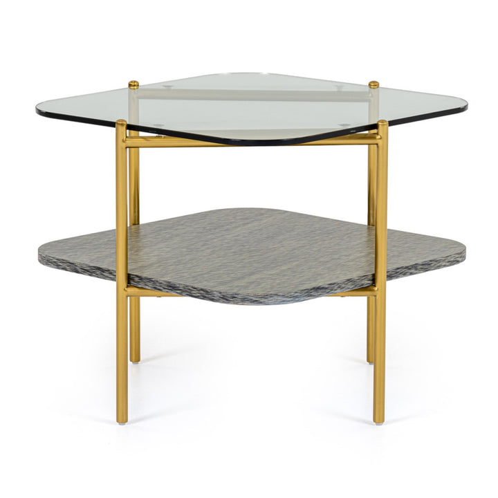Cari - Glam Gold + Glass End Table
