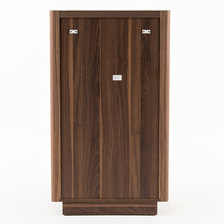 Chelton- Contemporary Walnut and White Ceramic Chest