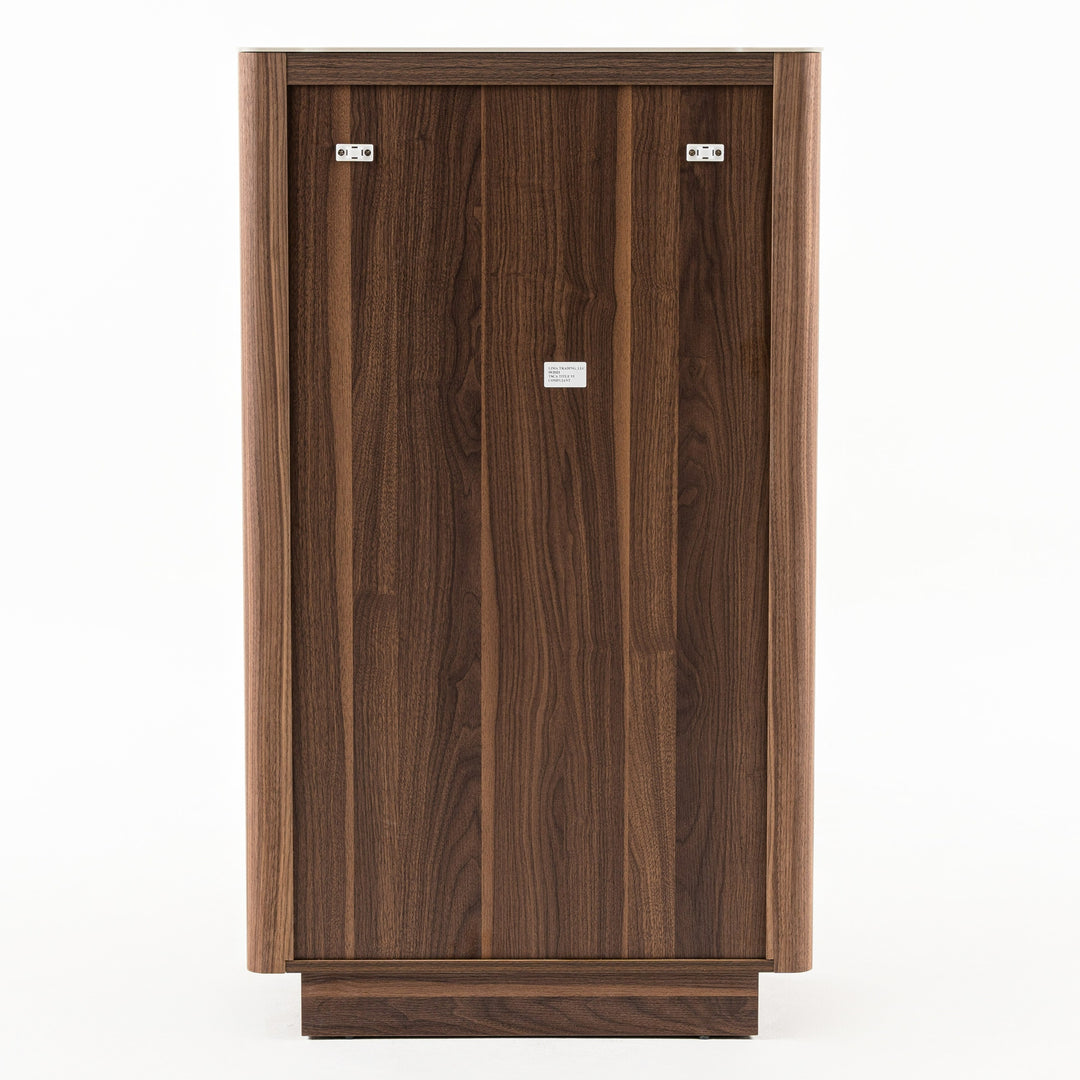 Chelton- Contemporary Walnut and White Ceramic Chest
