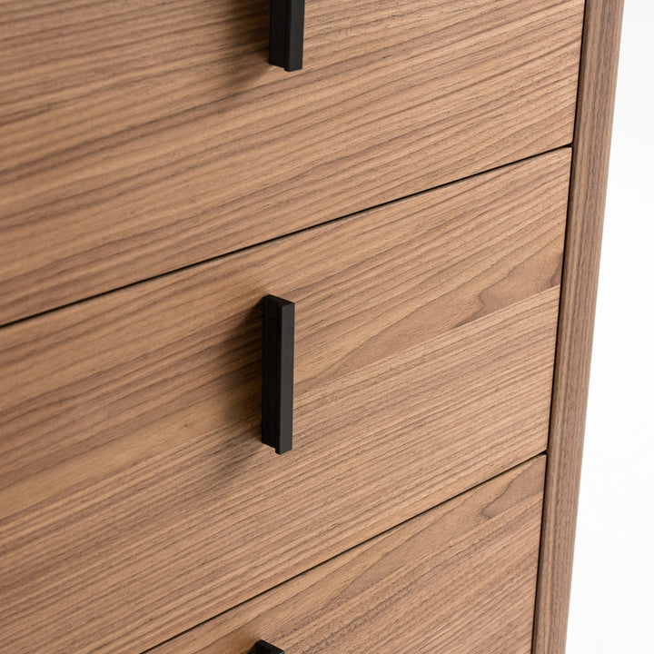 Chelton- Contemporary Walnut and White Ceramic Chest