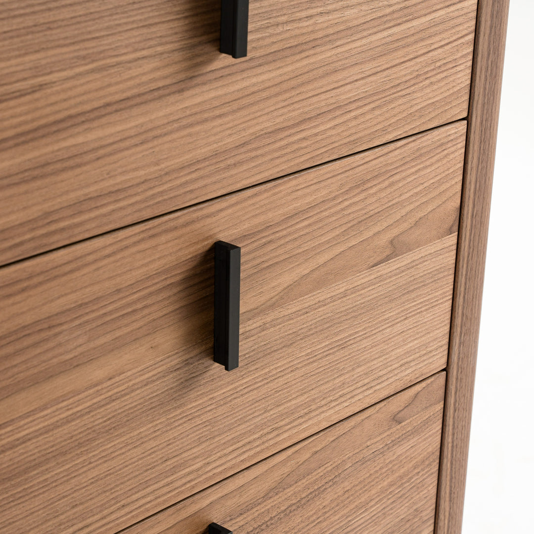 Chelton- Contemporary Walnut and White Ceramic Chest