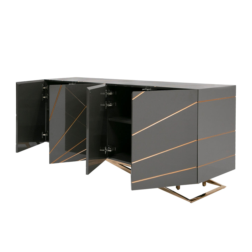 Katzu- Modern Grey and Rose Gold Buffet - View 6