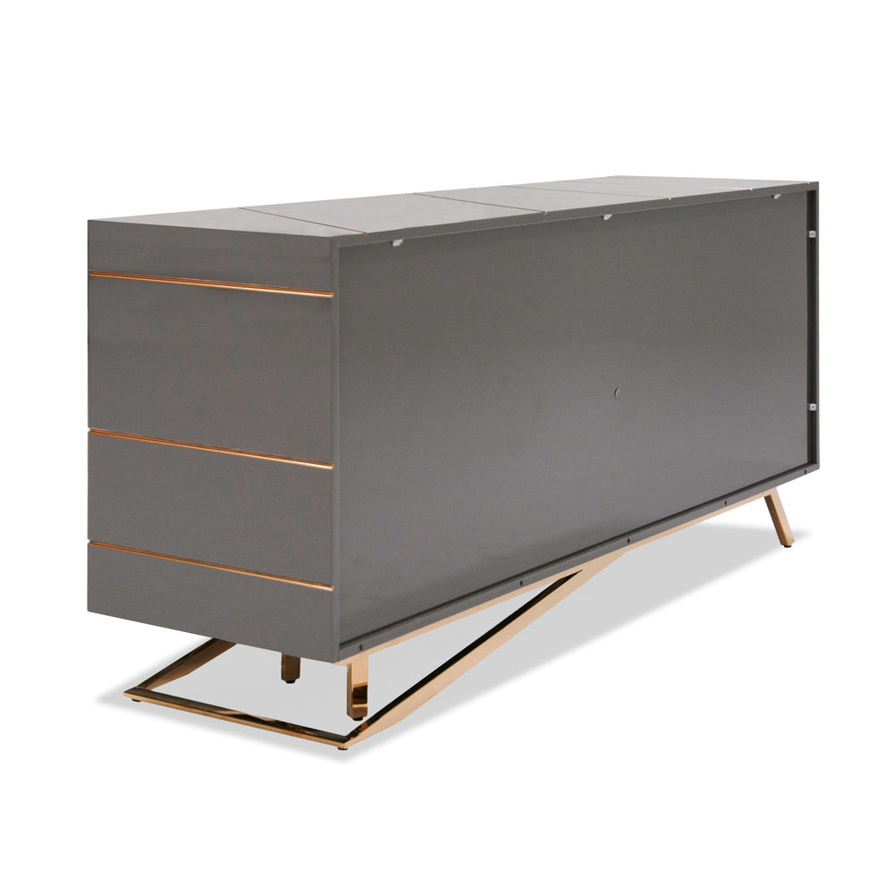 Katzu- Modern Grey and Rose Gold Buffet - View 4