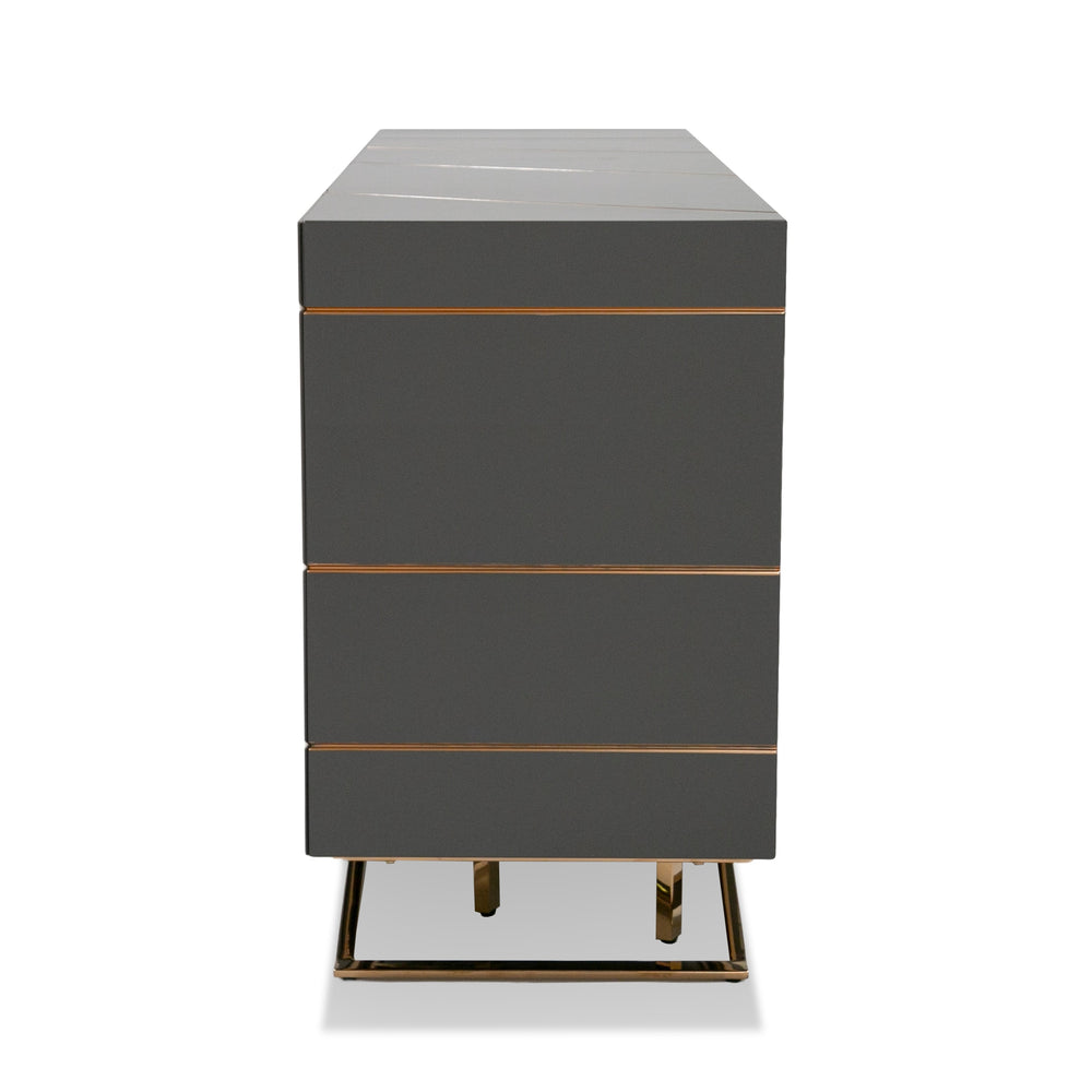 Katzu- Modern Grey and Rose Gold Buffet - View 5