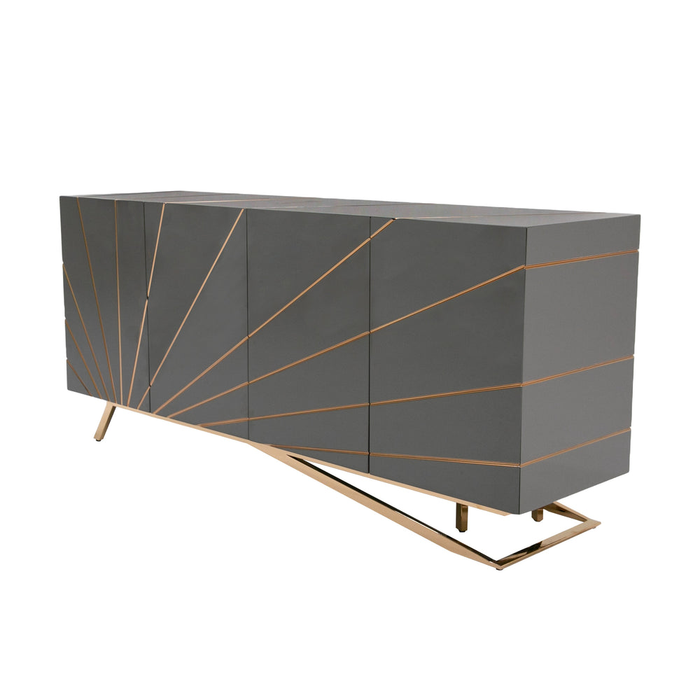 Katzu- Modern Grey and Rose Gold Buffet - View 3