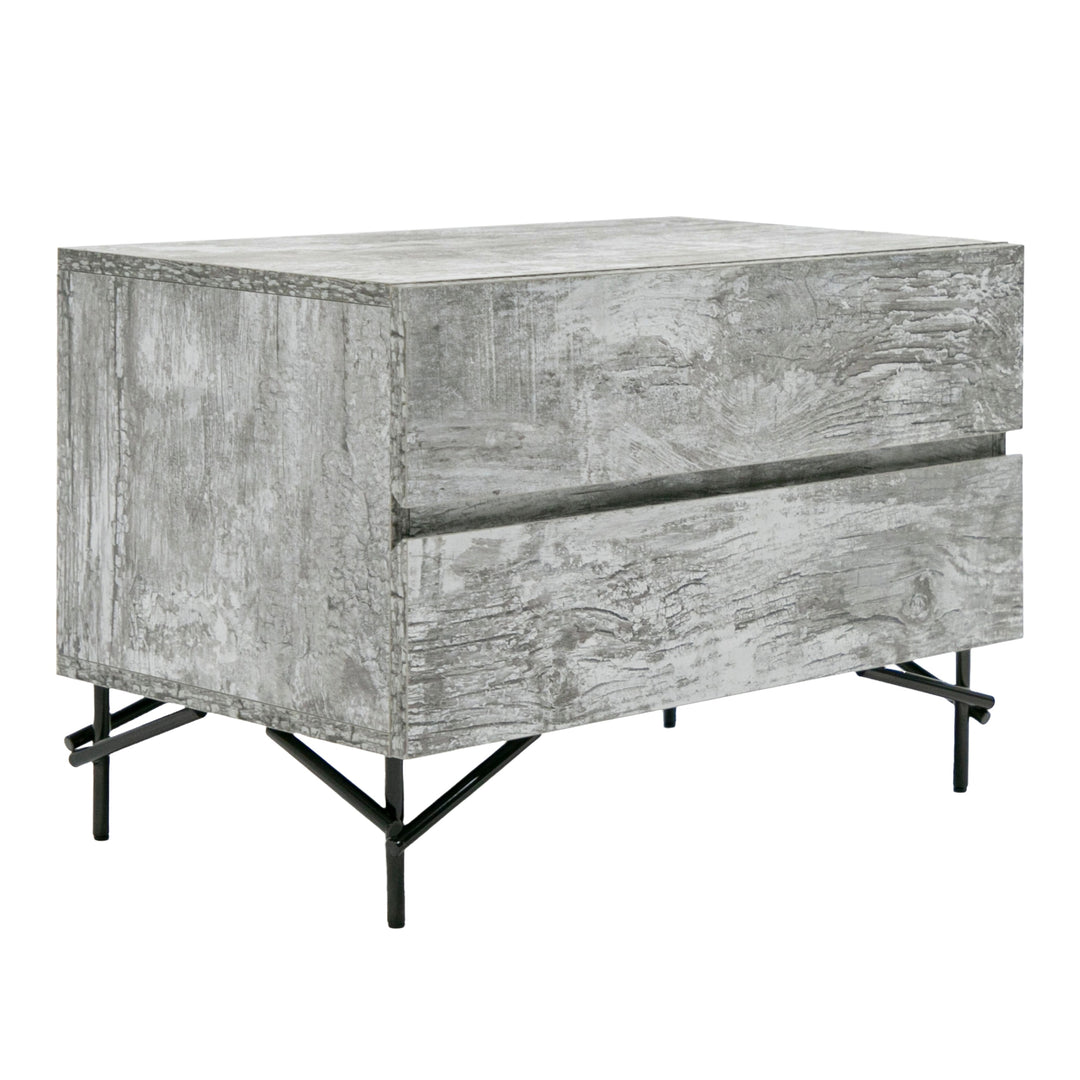 Aria  Italian Modern Multi Grey with texture Nightstand