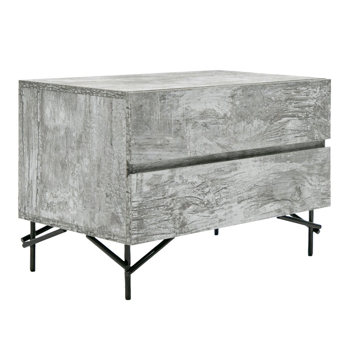 Aria  Italian Modern Multi Grey with texture Nightstand