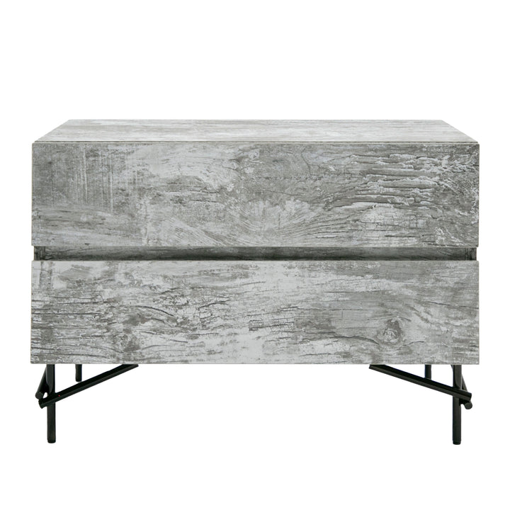 Aria  Italian Modern Multi Grey with texture Nightstand