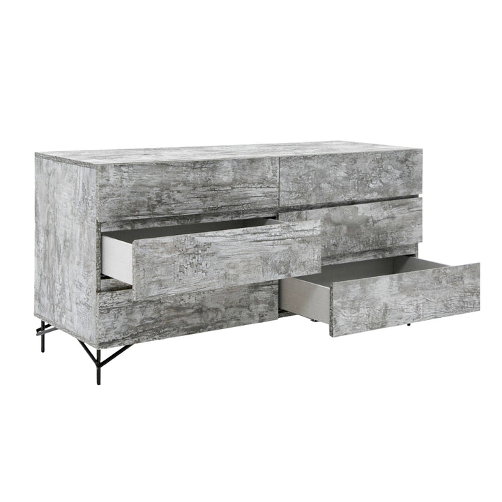 Aria - Italian Modern Multi Grey with texture Dresser - View 5