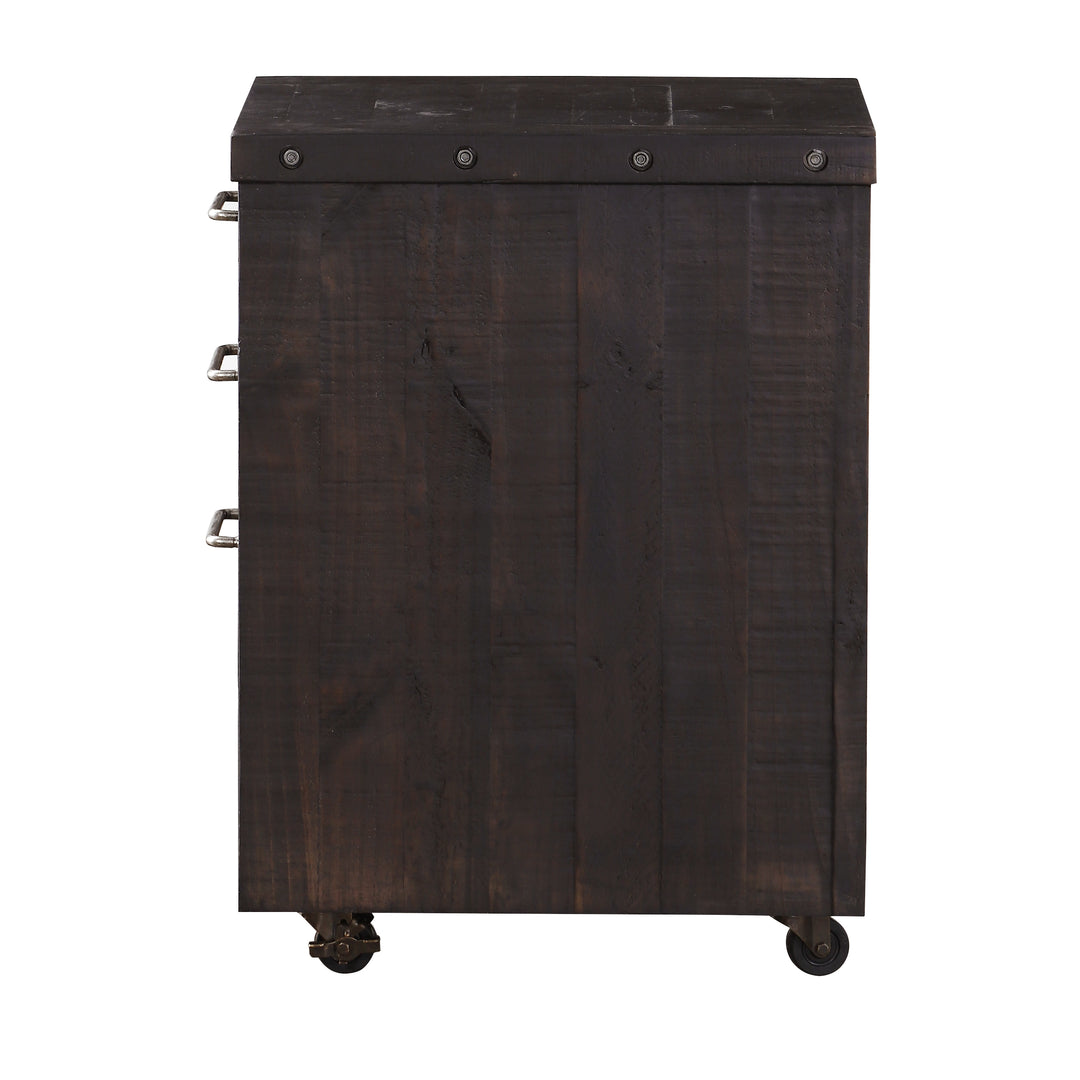 Modus Furniture 7Yc917 Yosemite Solid Wood Rollling File Cabinet In Cafe