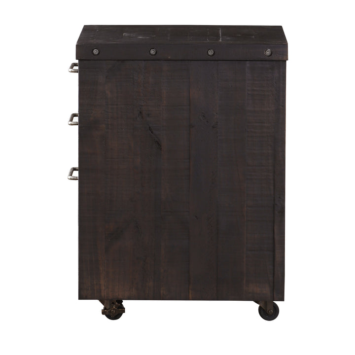 Modus Furniture 7Yc917 Yosemite Solid Wood Rollling File Cabinet In Cafe