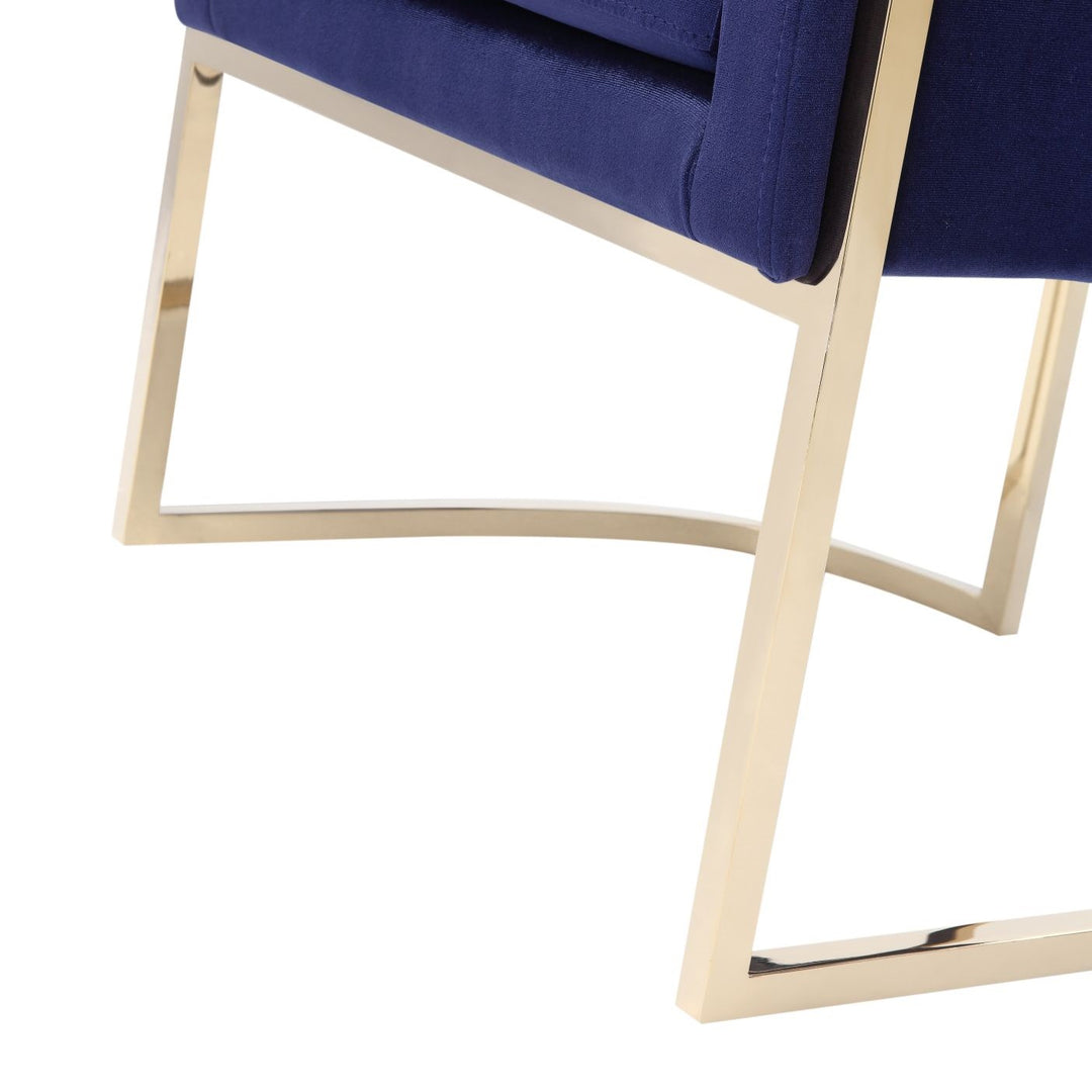 Betsy - Modern Navy Blue Velvet + Gold Kids Chair