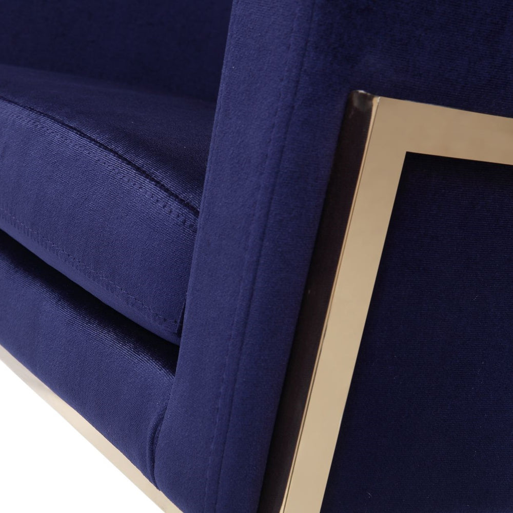 Betsy - Modern Navy Blue Velvet + Gold Kids Chair - View 4