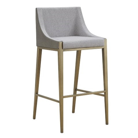 Fairview - Contemporary Grey + Brass Bar Stool