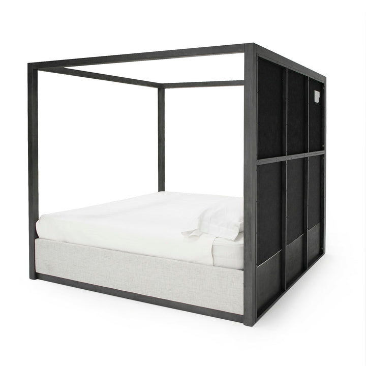 Manhattan  Contemporary Canopy Grey Bed queen
