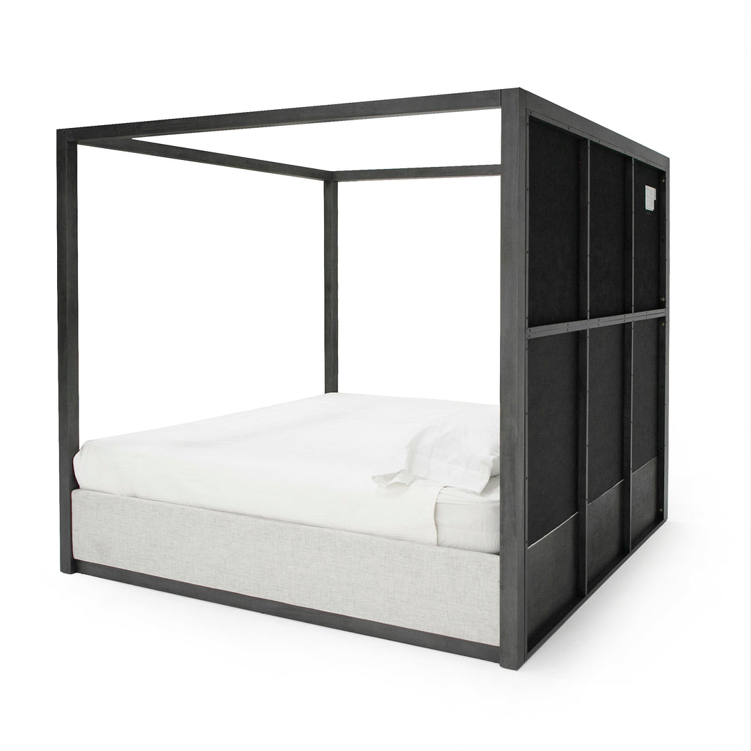 Manhattan - Contemporary Canopy Grey Bed -eastern