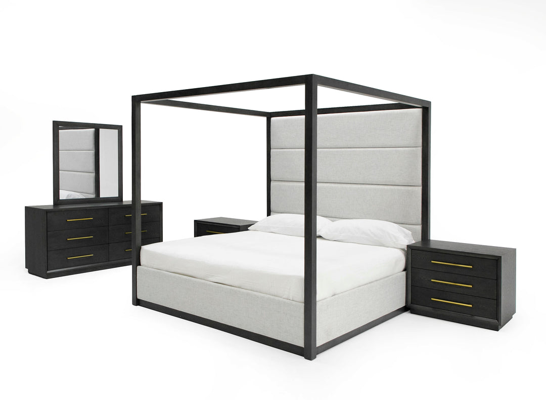 Manhattan  Contemporary Canopy Grey Bed queen